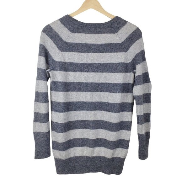 Equipment Femme Cashmere Sweater Gray Metallic Stripes XS V-neck Y2k - Picture 2 of 12